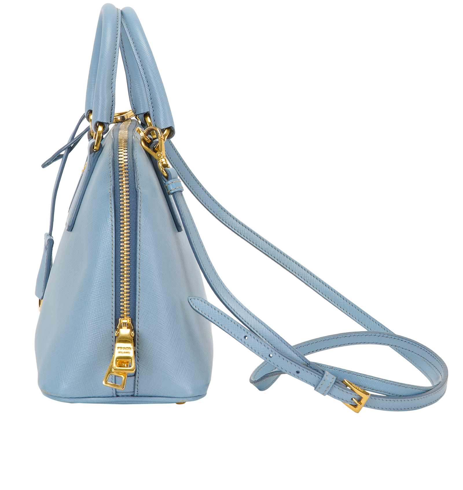 Small Promenade Tote, &pound;895, Handbags, Blue, Leather, Bottom view
